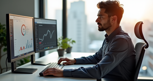 especialista en marketing digital mirando los KPIs