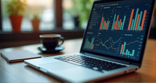 puesto de trabajo con tablero de métricas online