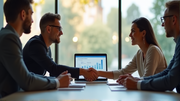 equipo de trabajo firma contrato de servicio de marketing digital en españa y argentina