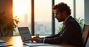 Gerente de PyMES definiendo el plan de marketing online