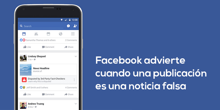 Facebook advierte cuando una publicación es una noticia falsa