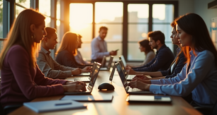 Equipo de trabajo planificando las tareas de transformación digital para una pyme argentina