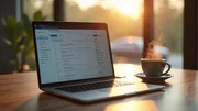 Puesto de trabajo con consola de email marketing