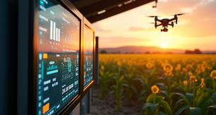 Drones el sector agro y el tablero de control con datos en caliente